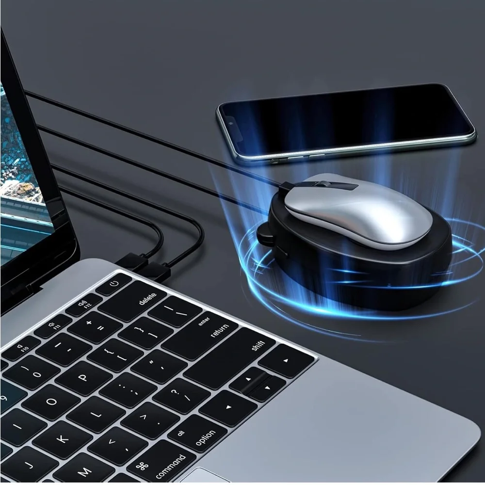 Black Mouse Mover with Case - Never Used! Mouse Jiggler for escaping your desk